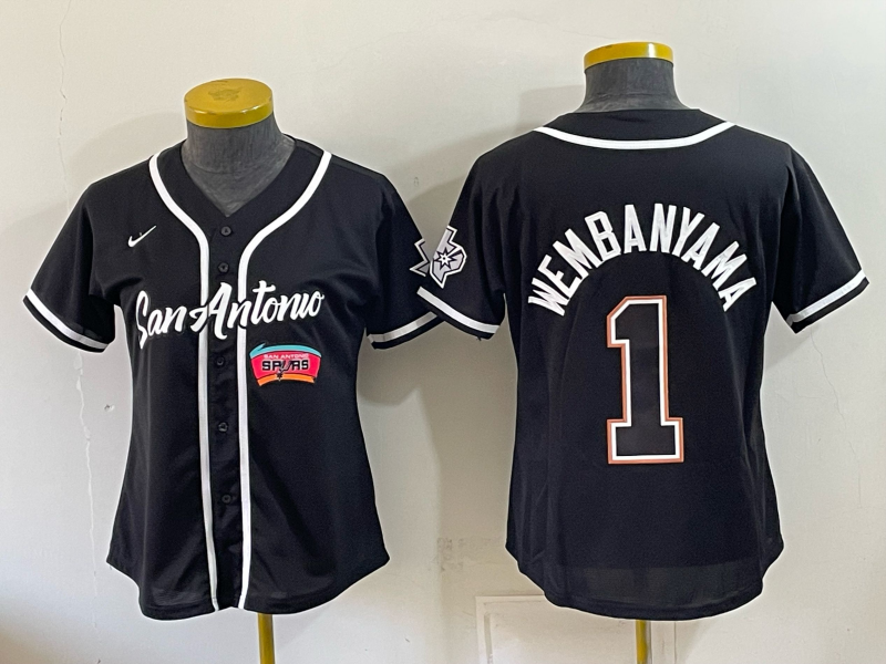 Youth San Antonio Spurs #1 Wembanyama black Nike 2026 NBA Jersey 101902->youth nba jersey->Youth Jersey